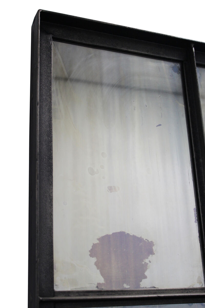 HomeRoots 72" Black Metal Framed Full Length Antiqued Glass Hanging Mirror image number 2
