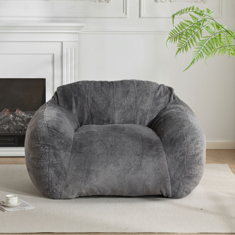 Christopher Knight Home Aleida Modern Versatile Faux Fur Bean Bag with Backrest image number 1