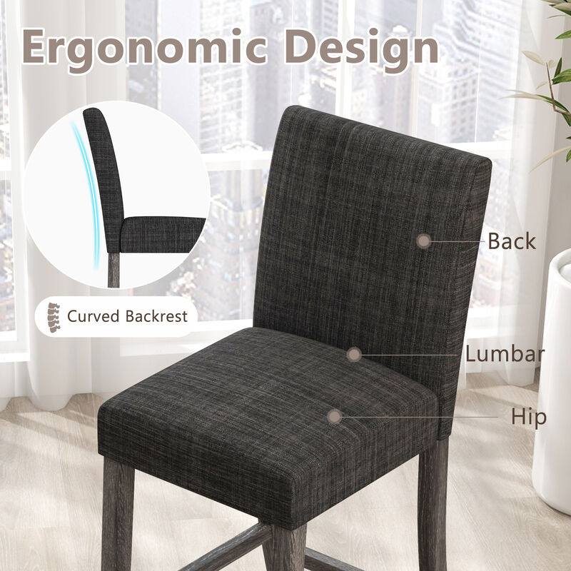 Counter Height Bar Stools Set of 2 with Back and Footrest image number 5