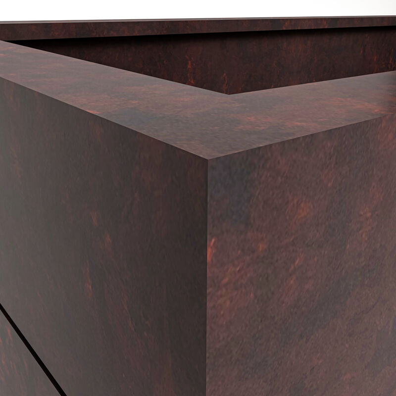 Leisuremod Oasis Series Rectangle Fiberstone and MgO Clay Planter image number 5