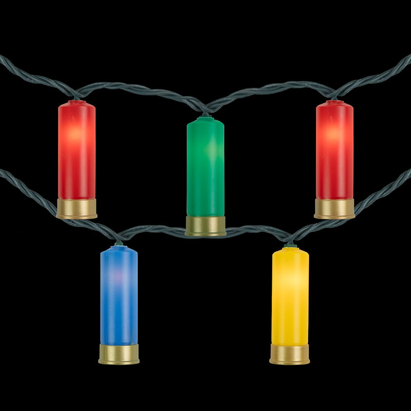10ct Multi-Color Shotgun Shell Novelty Christmas Light Set  Clear Lights image number 4