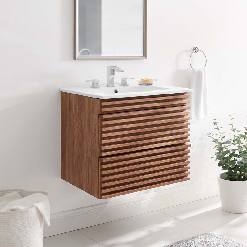Render 24" Wall-Mount Bathroom Vanity image number 1