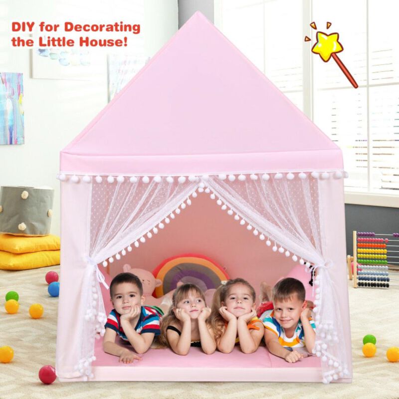 Hivvago Kids Play Tent Large Playhouse Children Play Castle Fairy Tent Gift with Mat