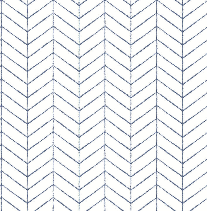 Bison Blue Herringbone Wallpaper (Set of 2)