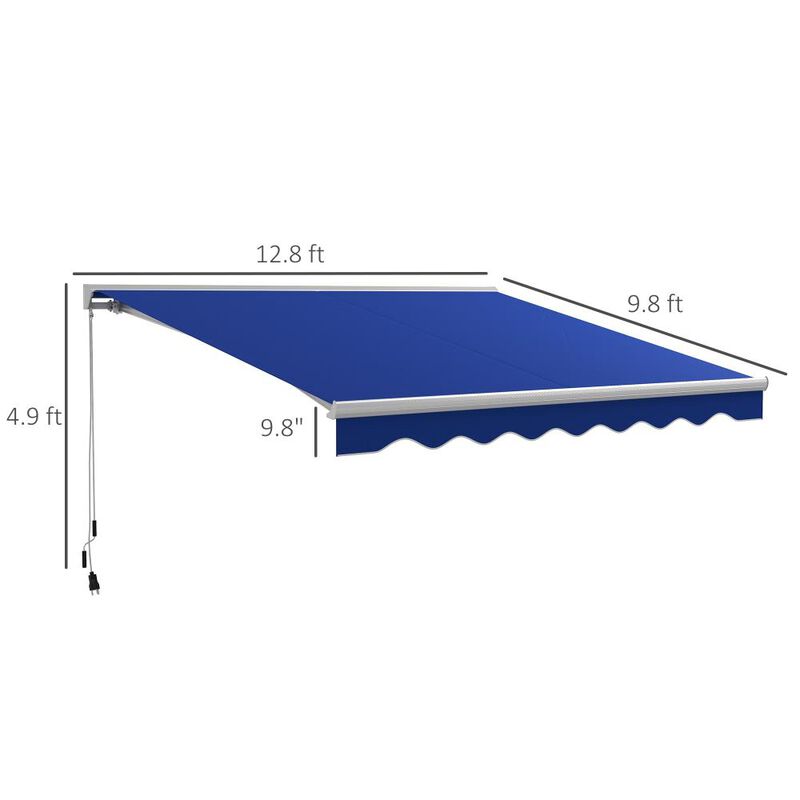 Hivvago 13' x 10' Motorized Retractable Awning with LED Lights image number 2