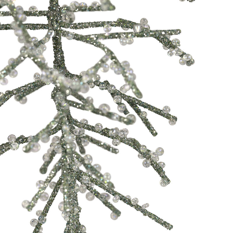 4.75" Green 3-D Glittered Iron Wire Pine Cone Christmas Ornament image number 4