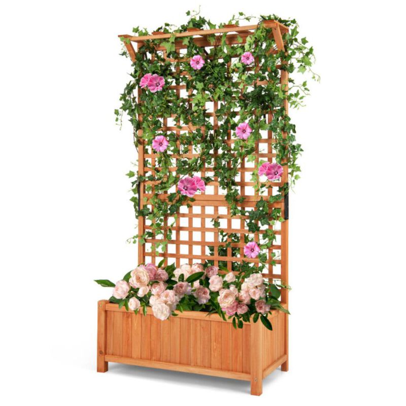 Hivvago Raised Garden Bed with Trellis and Hanging Roof