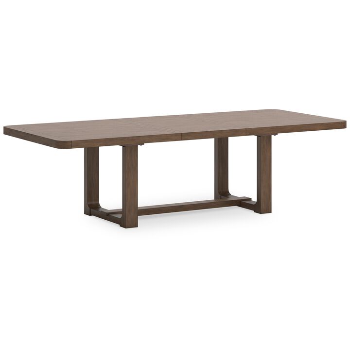 Cabal Dining Table, Extendable 84-108 Inch Top, Farmhouse Brown Wood - Benzara