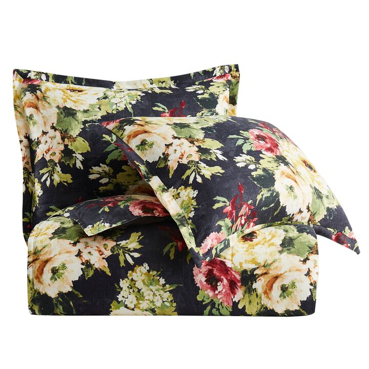 Peony Charcoal Queen Comforter Set
