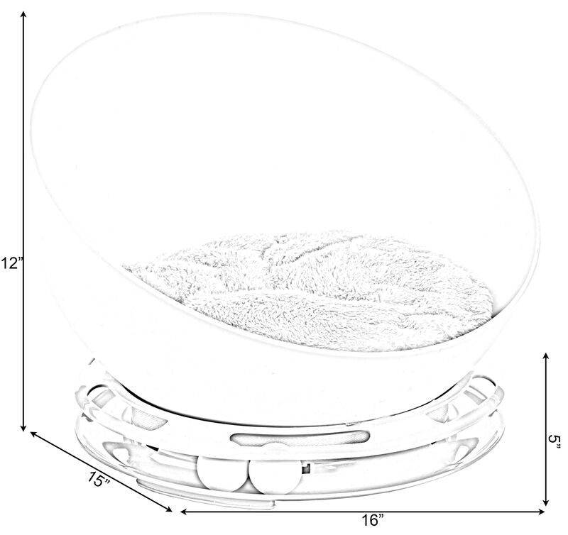 Plastic Bowl Shaped Sleeping Bed House Cat Cave Lounge with Ball Toy