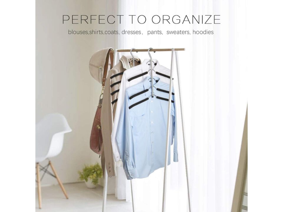 Blouse & Shirt Hangers | Non-Slip Space-Saving Stainless Steel Closet Organizer