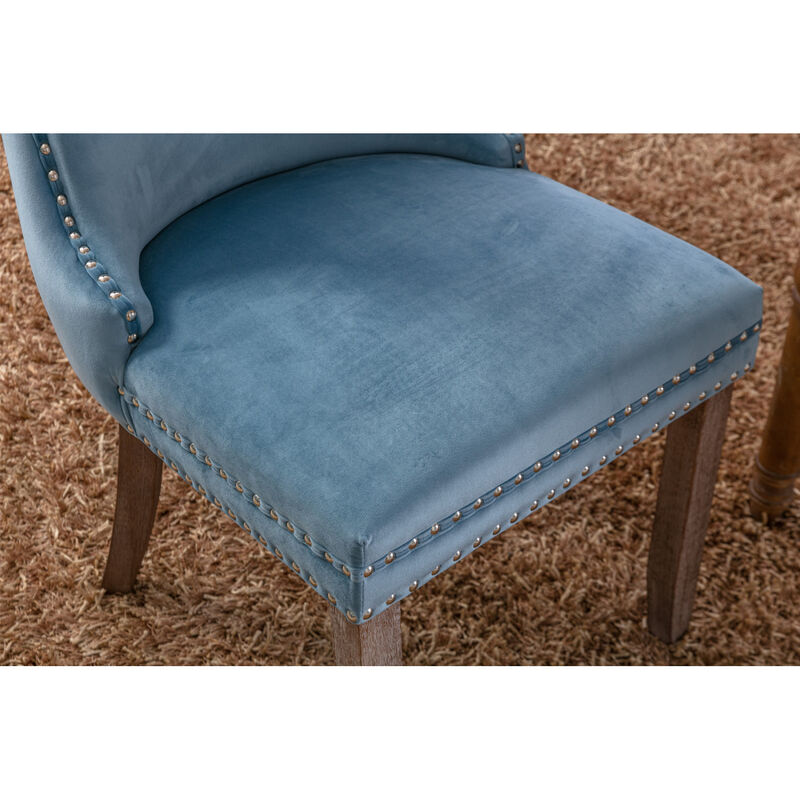 Streamdale Set of 2 Light Blue Wingback Dining Chairs image number 8