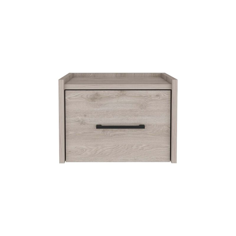 Streamdale Floating Nightstand, Wall Mount, Single Drawer, Handle, Light Grey image number 6