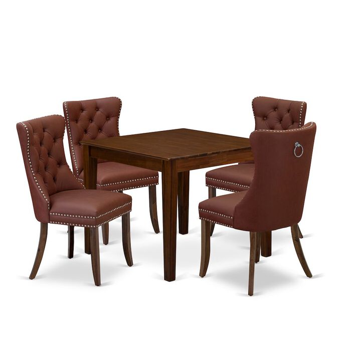 5 Piece Dining Set Consists of a Square Kitchen Table