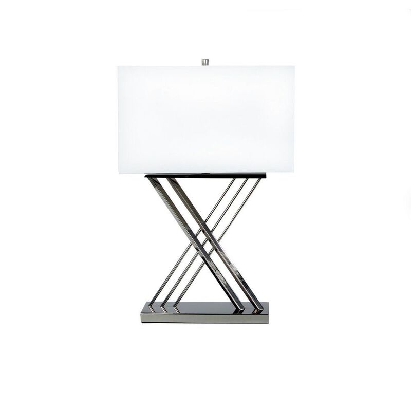 X Table Lamp Chrome Metal LED Light