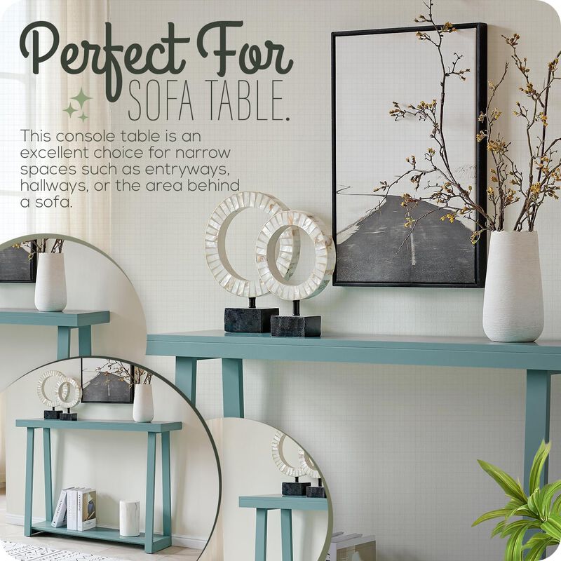 Kings Brand Furniture Emma Narrow Console Table with Lower Shelf Perfect for Sofa Table