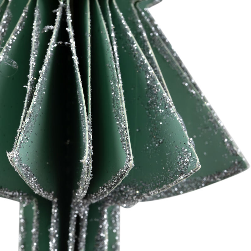 6" Glittered Green Christmas Tree Ornament image number 5