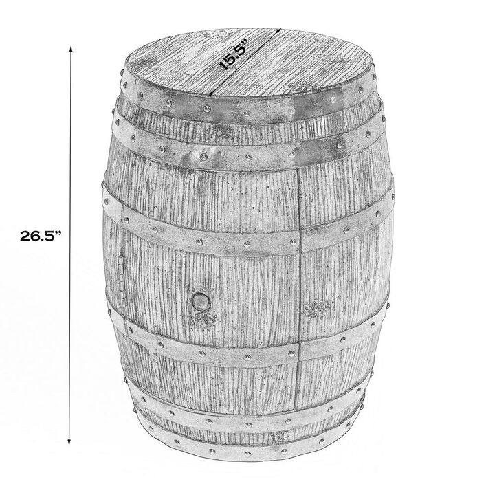 Butler Specialty Lovell Rustic Barrel Side Table, Medium Brown