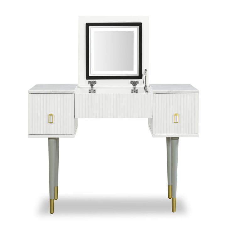 Merax Modern Vanity Table Set with Mirror