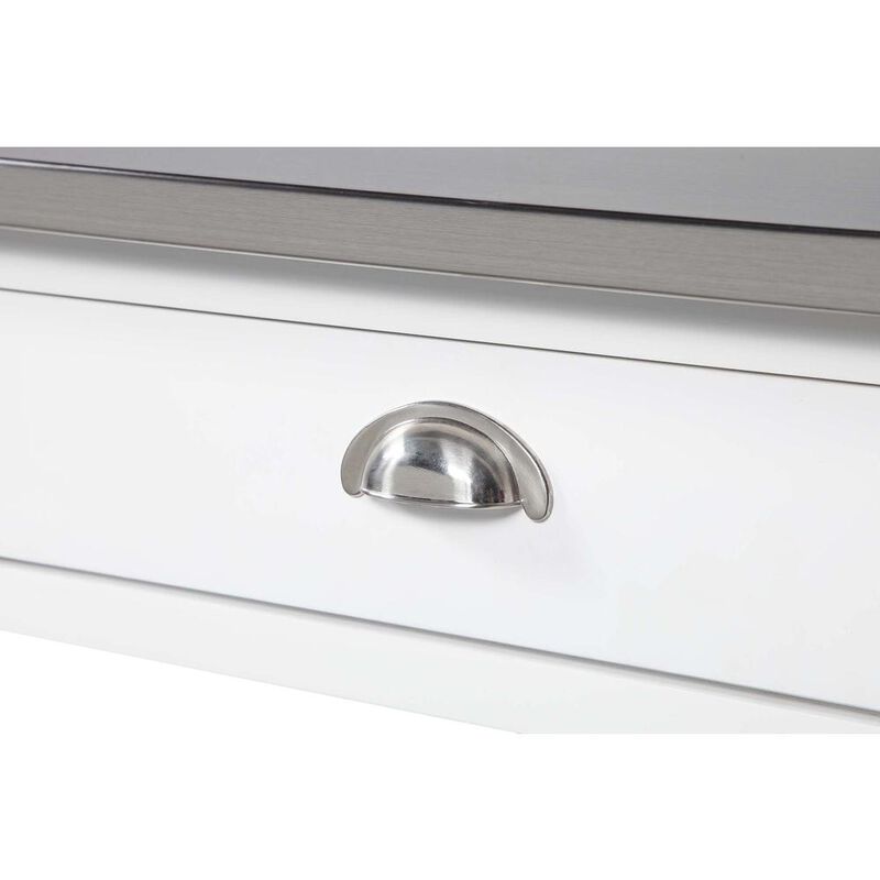 Convenience Concepts French Country 3 Tier Stainless Steel Kitchen Cart with Drawers