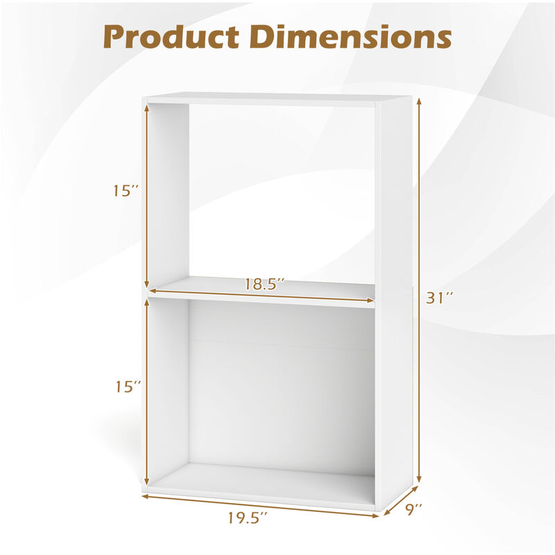Freestanding 3-Tier Bookshelf with Open Storage Compartments image number 2