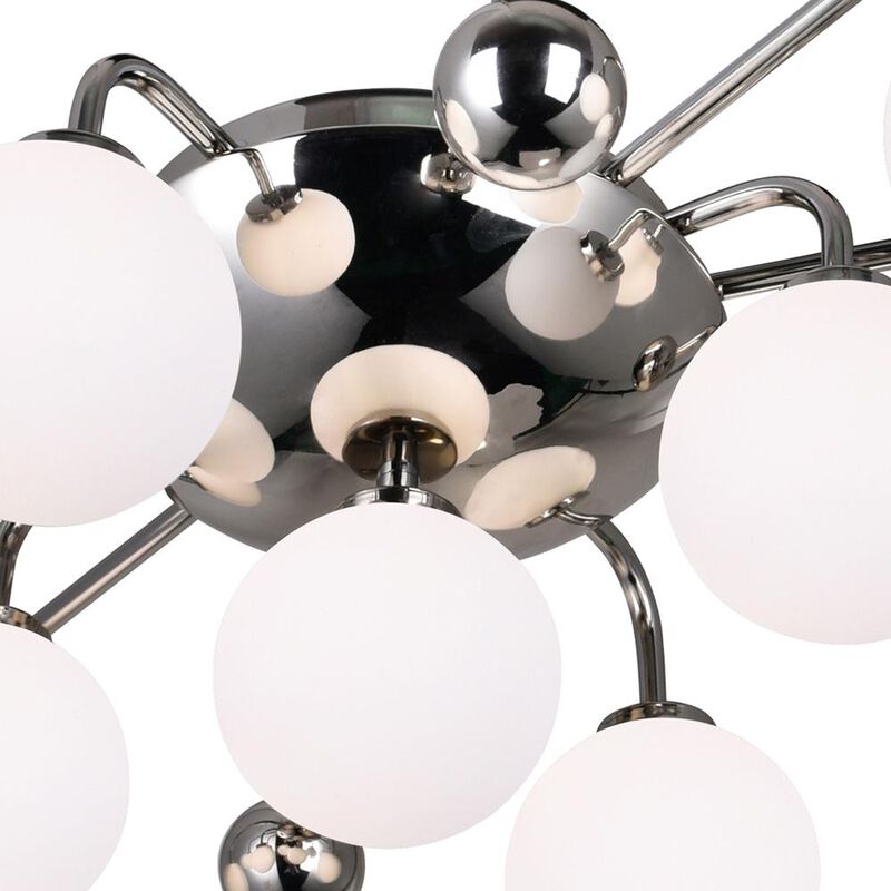 CWI Lighting Element 9 Light Flush Mount With Polished Nickel Finish