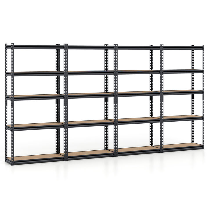 Set of 4 5-Tier Heavy-Duty Garage Shelving Units with 2200 LBS Capacity