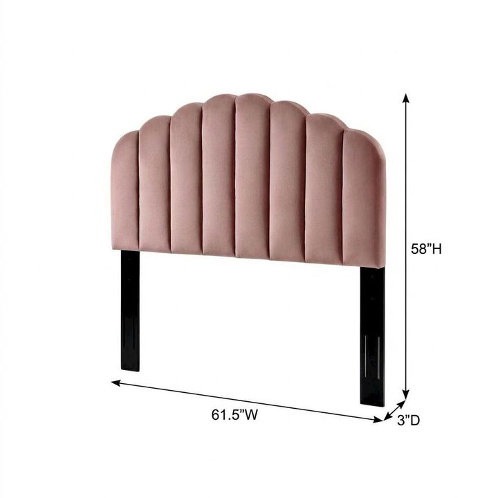Pink Performance Velvet Headboard with Plush Upholstery and Elegant Design