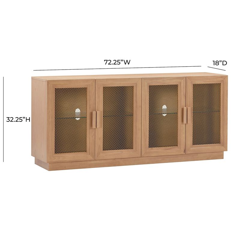 TOV Nolan Natural Wood Media Console, 72.2" W x 32.3" H image number 2