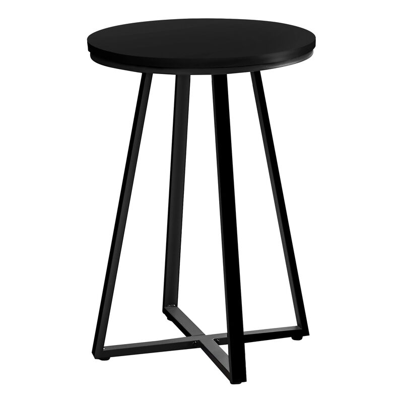 Monarch Specialties I 2175 Accent Table, Side, Round, End, Nightstand, Lamp, Living Room, Bedroom, Metal, Laminate, Black, Contemporary, Modern