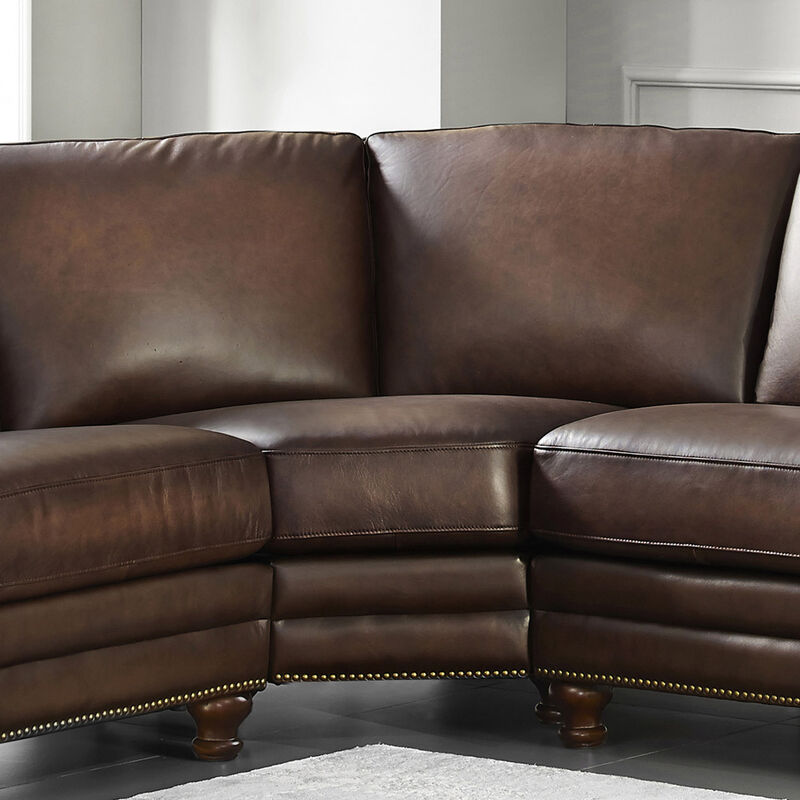 Belfast Top Grain Leather Symmetrical Sectional