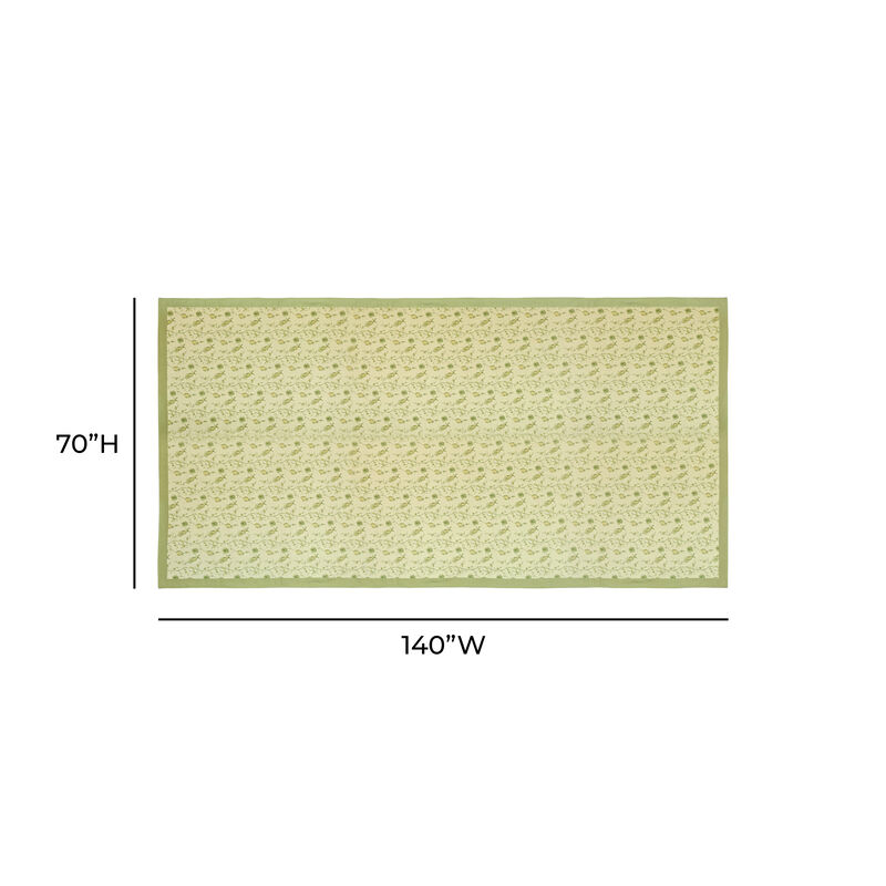 Dolce Olive Green Natural Cotton Table Cloth 70x140" image number 4
