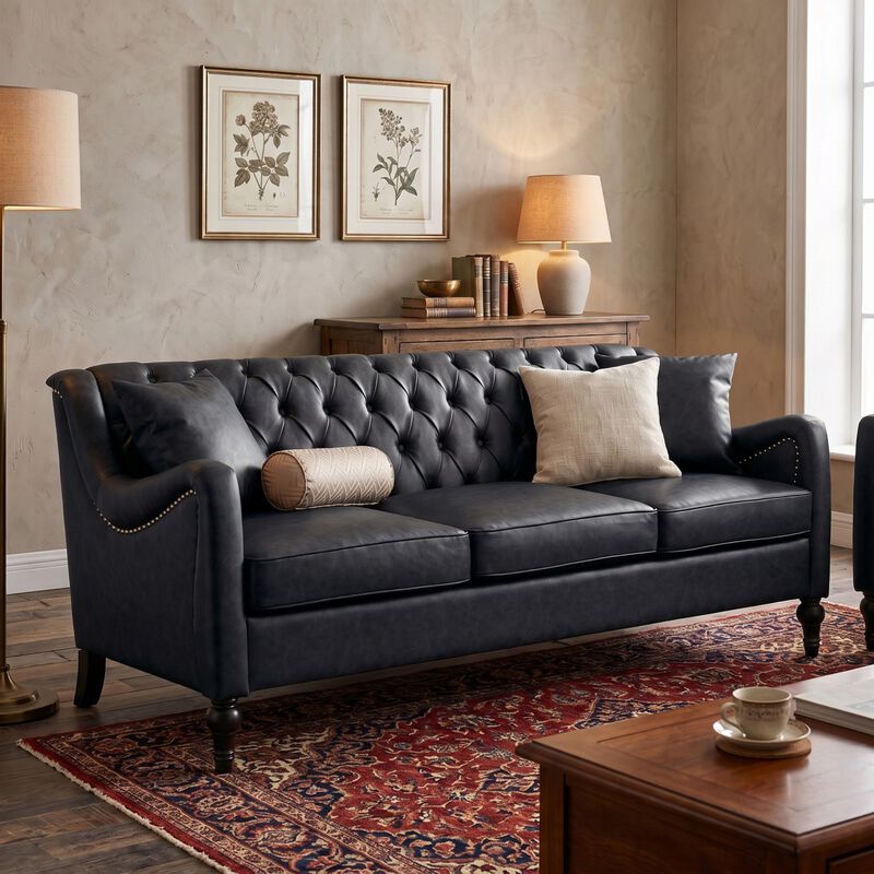 Zutung PU Leather 3‑Seater Sofa image number 3