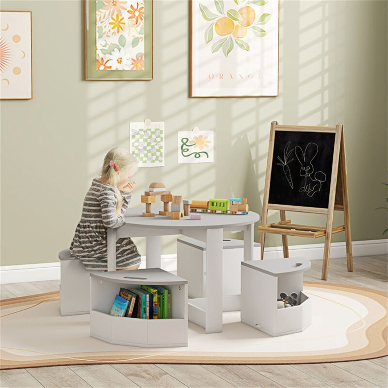 Kids Table and Chairs Set Sturdy Play & Learning Furniture for Toddlers