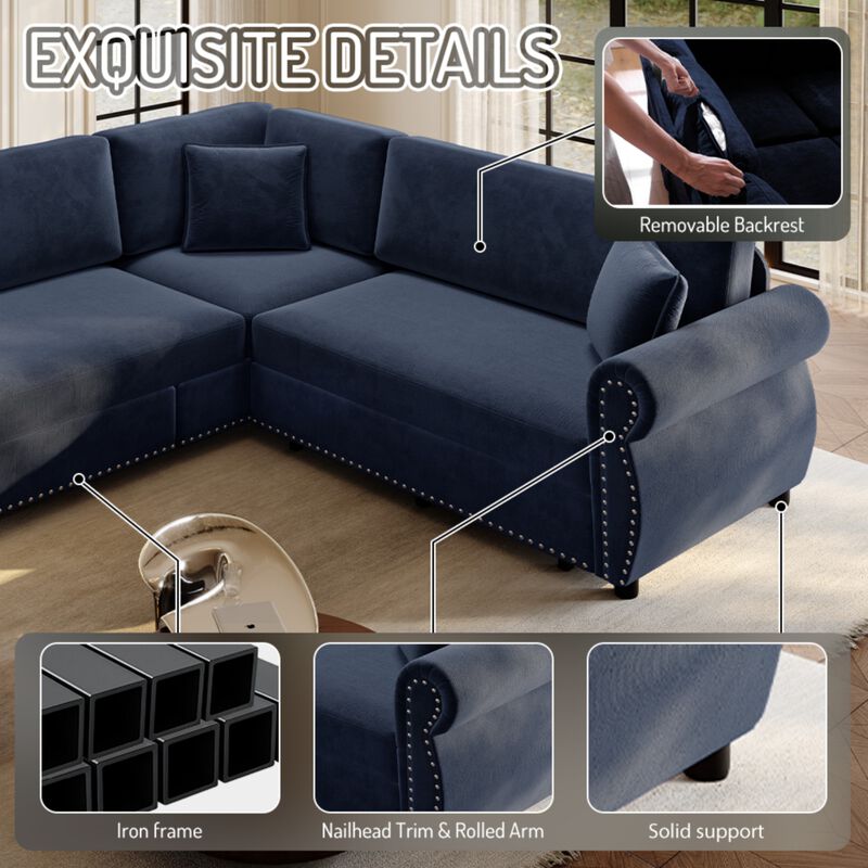 Vickco L-Shaped Sofa image number 4
