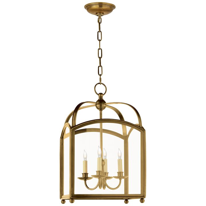 Arch Top Small Lantern in Antique-Burnished Brass