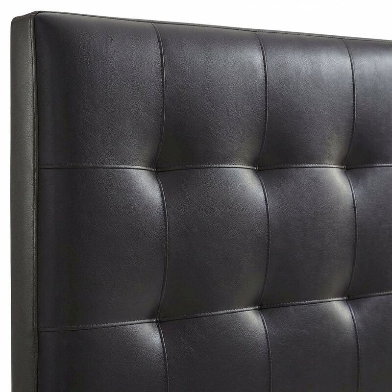 Vegan Leather Queen Headboard in Neutral Tone, Durable Finish, Elegant Design image number 4