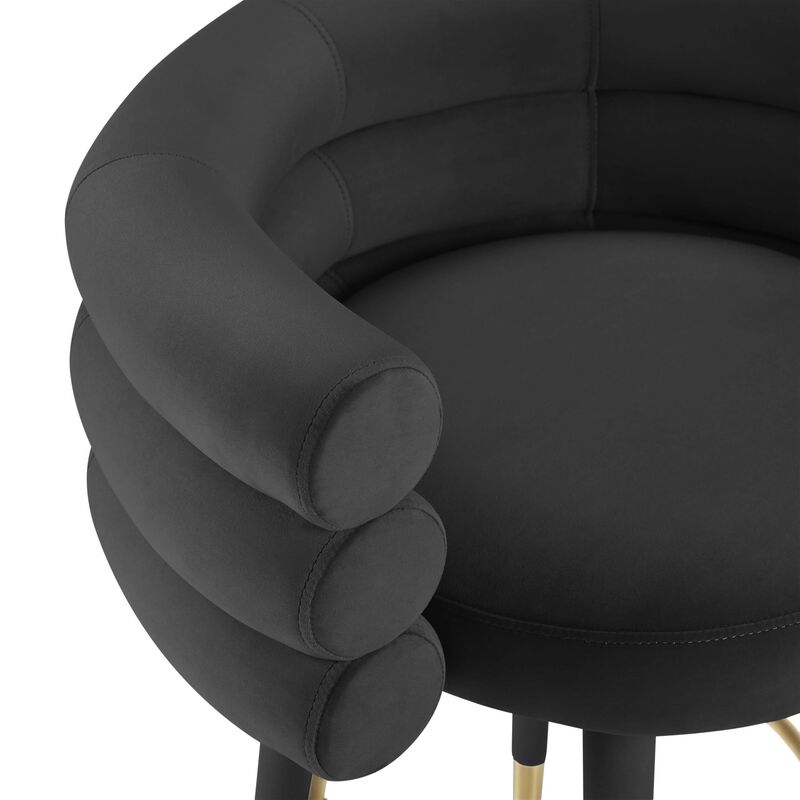Casafoyer Betty Black Velvet Barstool image number 3