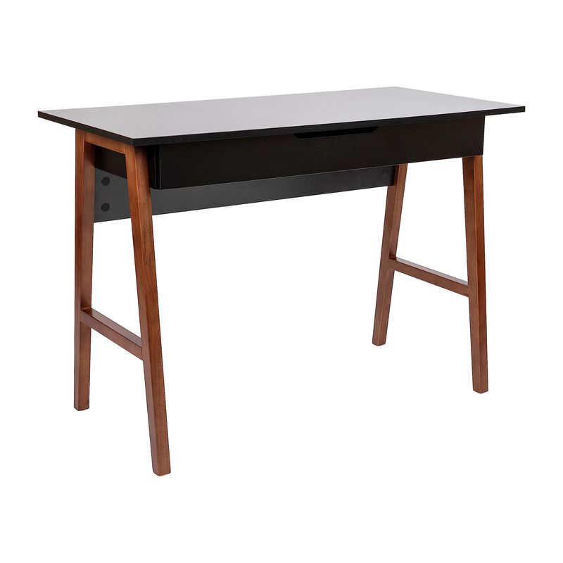 Flash Furniture Darla Computer Desk - Black Home Office Desk with Storage Drawer - 42" Long Writing Desk for Bedroom