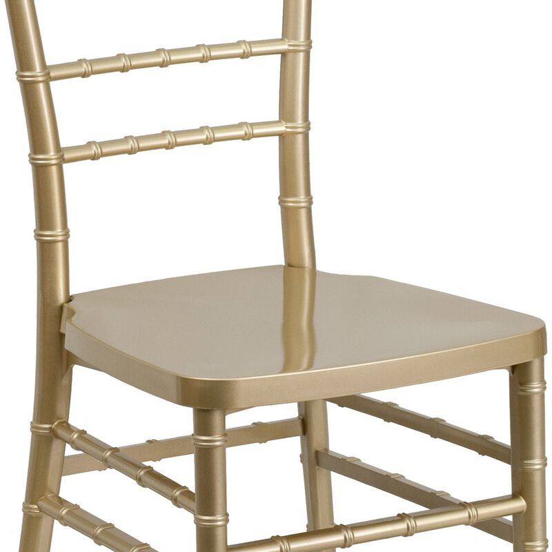 Flash Furniture PREMIUM Gold Resin Stacking Chiavari Chair image number 7