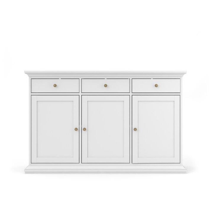 Tvilum Sideboard with 3 Doors and 3 Drawers, White
