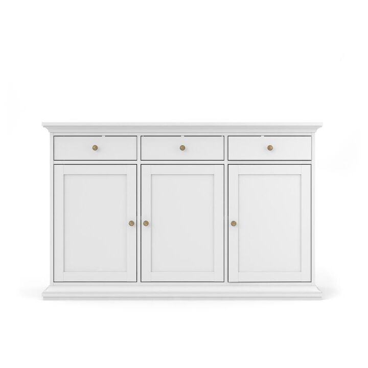 Tvilum Sideboard with 3 Doors and 3 Drawers, White