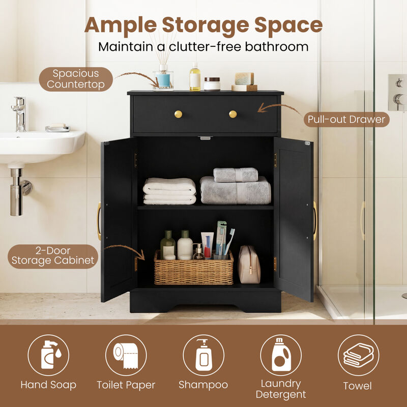 Modern Floor Sideboard Cabinet with Doors and Drawer Storage image number 6