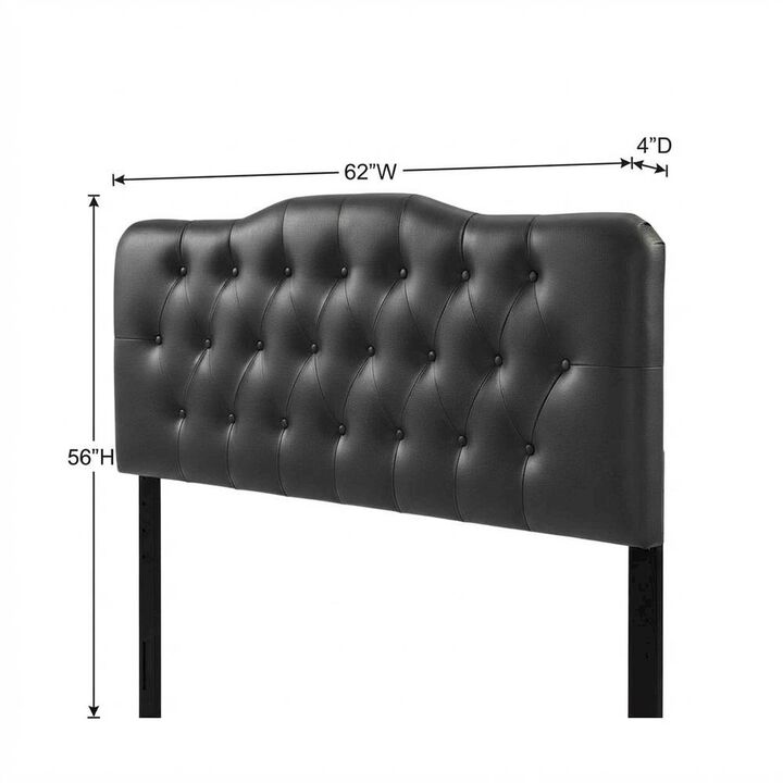 Upholstered Vinyl Queen Headboard with Supportive Padding and Stylish Design