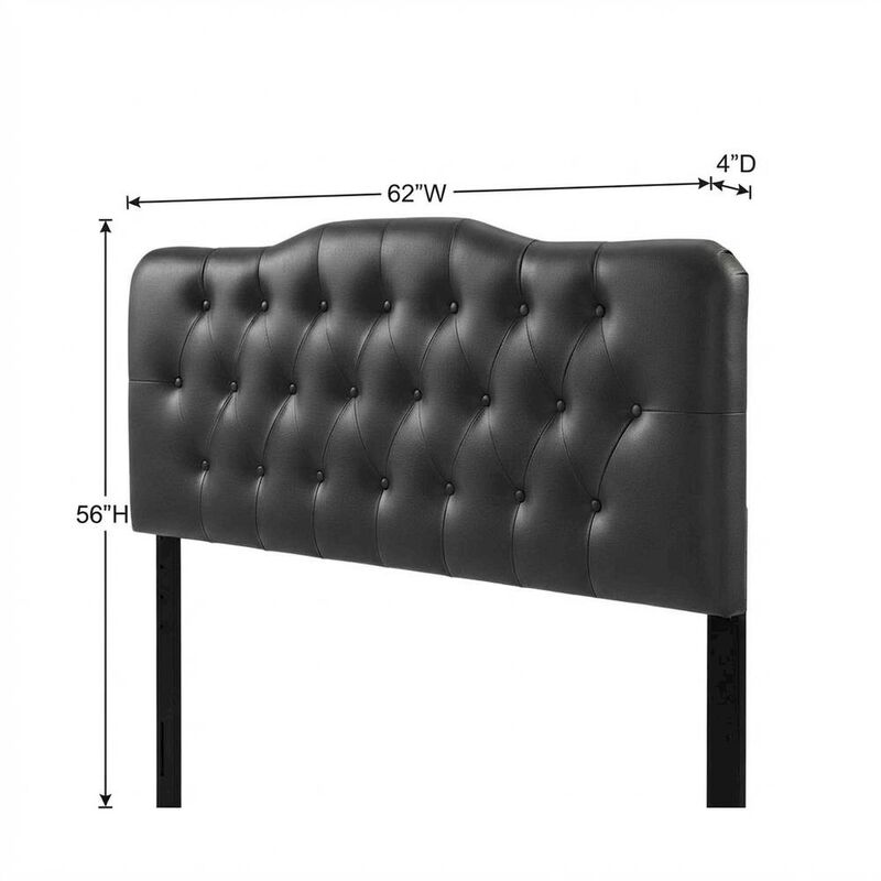 Upholstered Vinyl Queen Headboard with Supportive Padding and Stylish Design image number 1