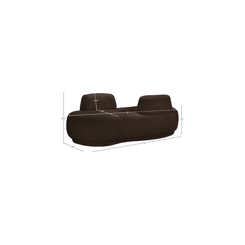 Meridian Furniture Argyle Brown Teddy Fabric Chaise/Loveseat