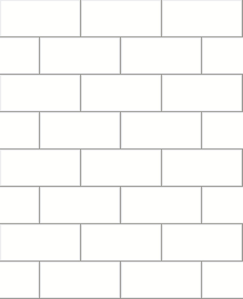 Easton Off White Paintable Subway Tile Wallpaper (Set of 2) image number 0