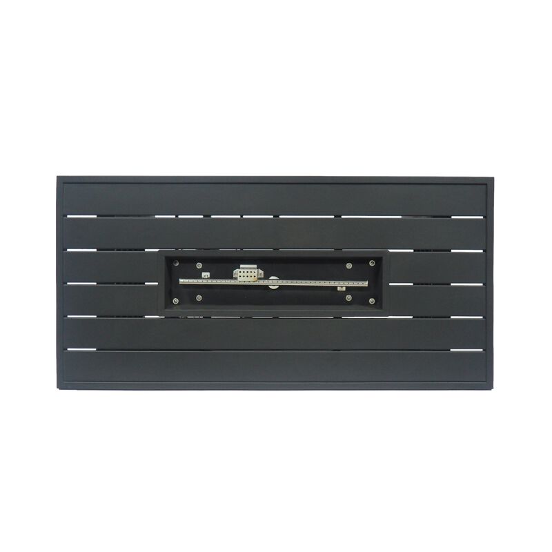 Mondawe 47.25" Rectangular Iron Breathable Fire Pit - 30 000 BTU Fire Pit Table in Matte Black image number 6