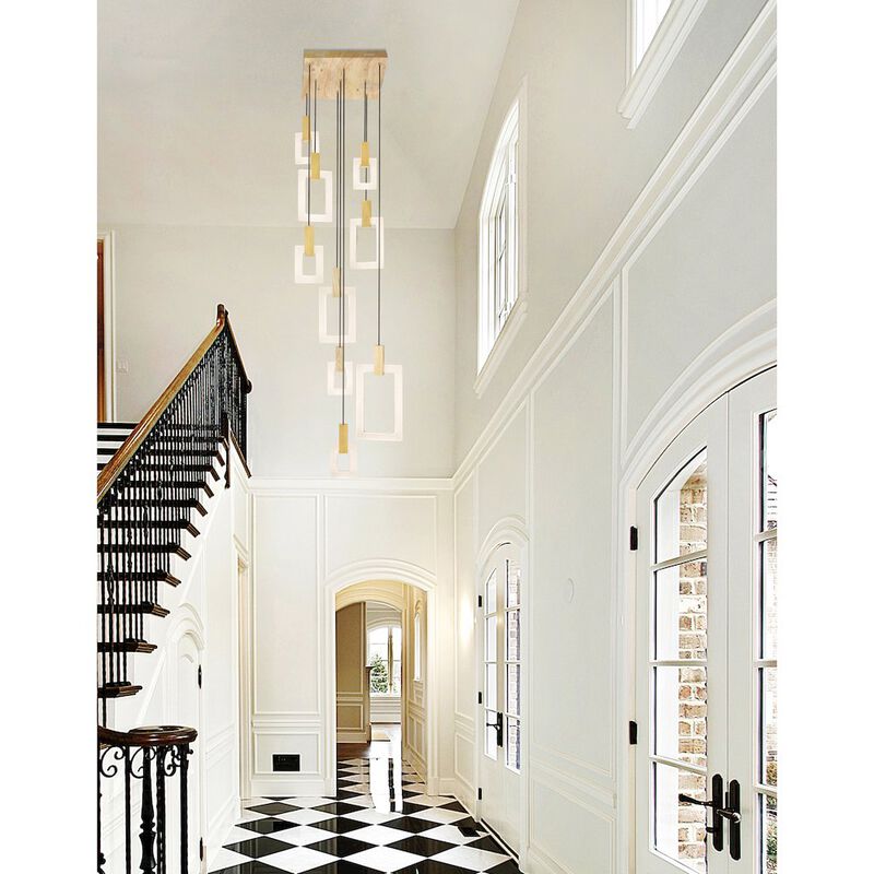 CWI Lighting Anello LED Pendant With White Oak Finish