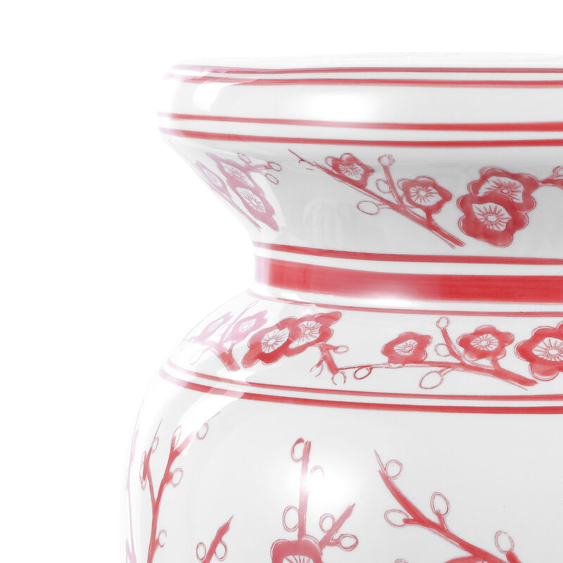 Cherry Blossom Ceramic Garden Stool
